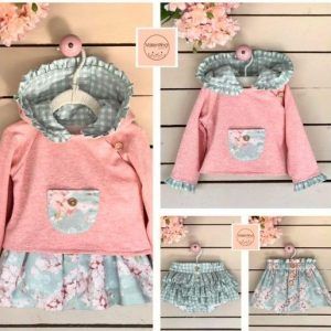 Conjunto 2 Piezas Sudadera Rosa Valentina Bebes