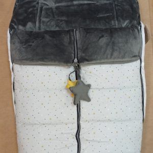 Saco silla universal gris con detalles mostaza