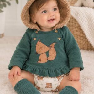 Conjunto Sudadera Zorrito Verde Basmarti