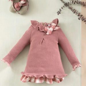 Basmartí Vestido evasé rosa empolvado