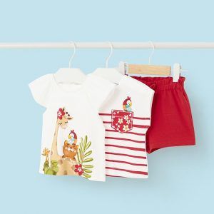 Conjunto 3 piezas gato con jirafa granadina