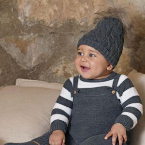 Juliana Conjunto Peto Punto con jersey rayado antracita 24607