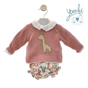 Conjunto 3 Piezas Bebé Niña Jirafa Rosa Yoedu Referencia 0202 Jirafa