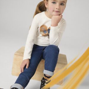 Jegging pitillo básico niña tejano oscuro Ref. 14-00577-065