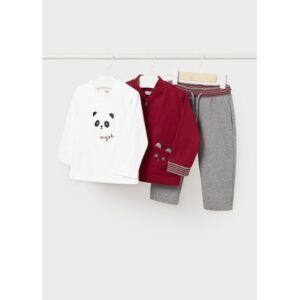 Chándal con camiseta panda guinda bebé Ref. 14-02818-014