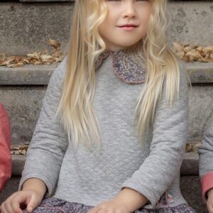 Miranda Vestido Infantil Evasé Gris Falda Volantes florecitas  036/0602/V