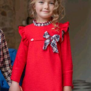 Miranda Vestido Infantil rojo con cuadros 36/0232/V