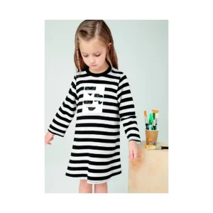 Vestido rayas hilo metalizado niña Ref. 14-04929-030 negro