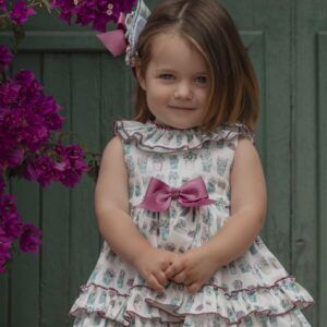 Miranda vestido bebe verde estampado macetas 37/ 0138/VB