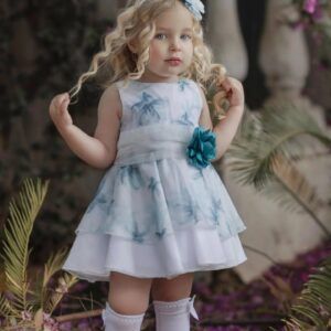 Vestido Infantil 37/0248/V rosetón verde