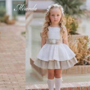 Vestido Infantil  37/0233/V Beige con lino