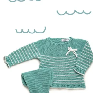 Conjunto 2 pz rayado verde lago 25052