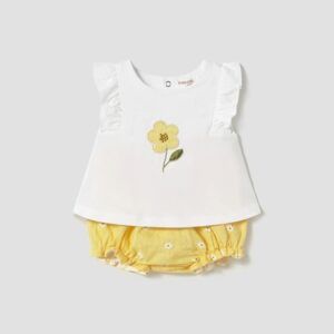 Conjunto cubrepañal y camiseta recién nacida Ref. 25-01255-070 sunny
