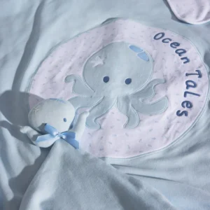 Set bebé manta y doudou Ocean Tales azul