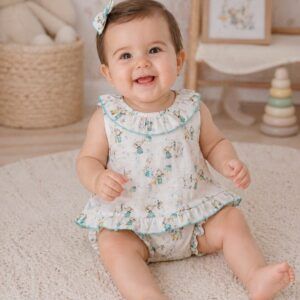 Conjunto tela elefante 25100 Tallas 3M,6M