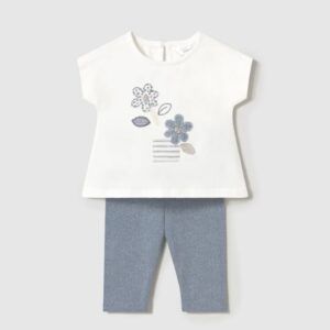 Conjunto legging y camiseta recién nacida Ref. 25-01762-083 blue stone