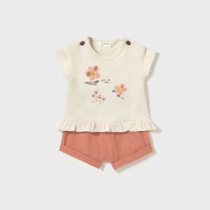 Conjunto 2 piezas estampado recién nacida peach Ref. 25-01664-032