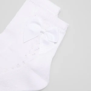 Calcetines calados infantiles blanco con lazo Ysabel Mora