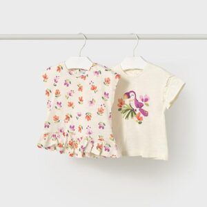 Set 2 camisetas estampadas bebé Ref. 25-01047-062 hueso zanahoria