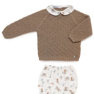 Conjunto  25591 Jersey con Pantalón Animalitos Trazos Tostado Juliana