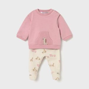 Conjunto polaina y sudadera recién nacida Ref. 15-02557-010  orquidea