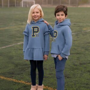 Miranda Vestido Niña Tipo Sudadera Azulado 38-1406-V