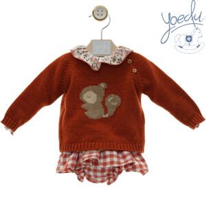 Yoedu Conjunto Baby 3 piezas Ardilla niña 0205 calabaza
