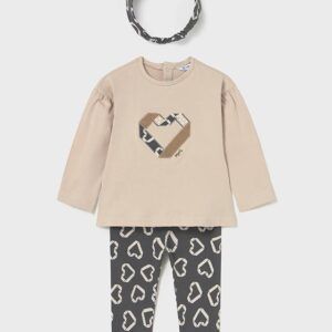 Conjunto legging con diadema bebé Ref. 15-02744-010  plomo