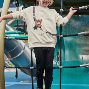 Conjunto legging y sudadera osito niña negro Ref. 15-04727-056