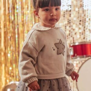 Vestido combinado tul estrella bebé perla  Ref. 15-02912-041
