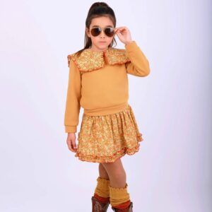 Conjunto Sudadera y falda Liberty Ocre