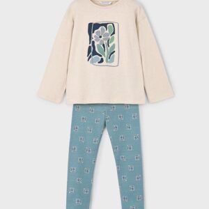 Conjunto legging estampado y camiseta niña Ref. 15-04719-023 salvia