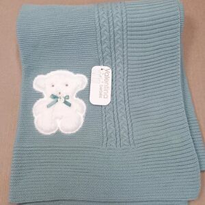 Valentina Bebés Manta punto Oso Verde