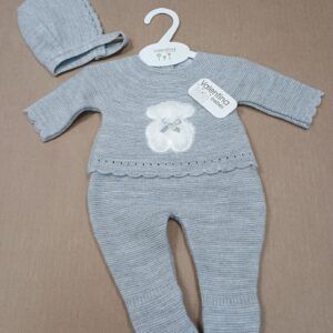 Valentina Bebés Conjunto Oso Gris