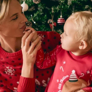 Pelele bebé afelpado estampado Navidad