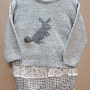 Conjunto Bebe 3 piezas 36/0032/23 Conejito gris