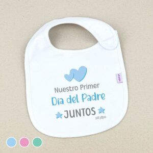 Babero Divertido Nuestro primer día del Padre juntos Clásico verde Ref: 124