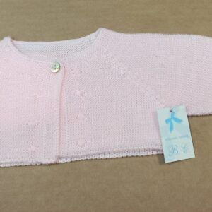 Belén Costales chaqueta perlé rosa bebé