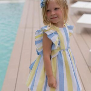 Vestido 39/0238/V rayas azul con amarillo