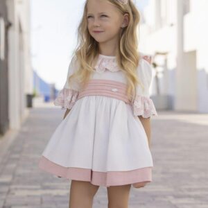 Vestido 39/0230/V fajín rosa palo