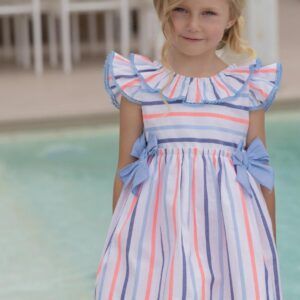 Vestido Infantil 39/0244/V rayas fluor azul Miranda