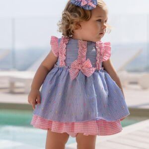 Vestido con braguita 39/0146/VB azul con rosa