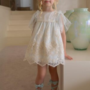 Vestido 39/0220/V beige con verde agua