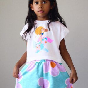 Conjunto pantalón corto estampado y camiseta niña Ref. 26-03234-081 lilac