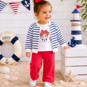 Conjunto 3 piezas con sudadera estampada bebé Ref. 26-01830-038 rojo