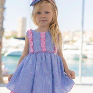 Vestido Infantil 30/0246/V azul con rosa