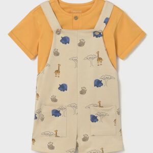 Conjunto peto estampado y camiseta bebé Ref. 26-01664-027 anacardo