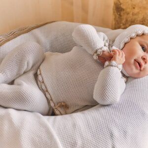 Conjunto 3 piezas 26028 ondas combinadas Blanco -beige