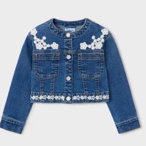 Chaqueta vaquera detalles guipur niña Ref. 26-03453-005  tejano oscuro