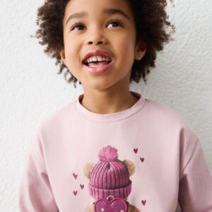 Camiseta oso niña Ref. 16-04027-015 malva